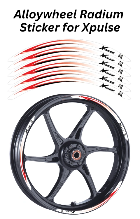 Alloy Wheel Radium Sticker Compatible with Xpulse | Made in Premium Radium with FPF (Fade Protection Film), Waterproof, Precut Sticker, Pack Of 12